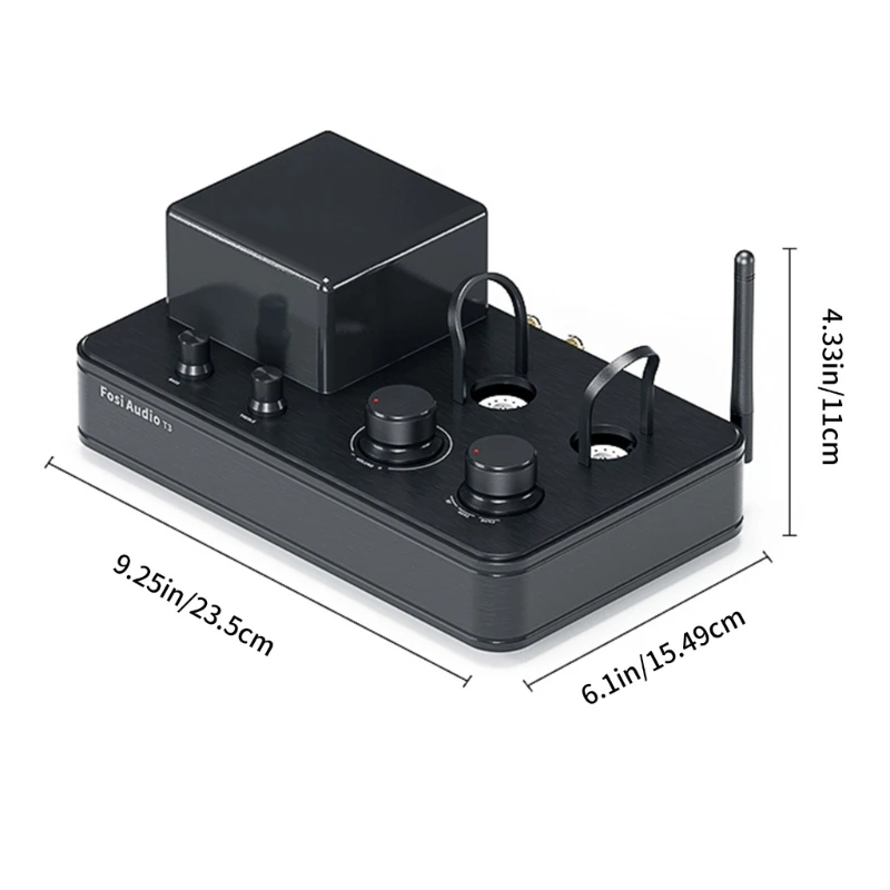 HighFidelity Wireless Electron Tube Amplifier 2.1Channel Class AB BT5.0 Audios T3 Tube Headphone Power Amplifier 50W 2 W3JD