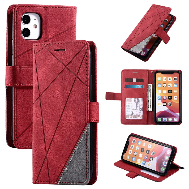 Luxurious Leather Wallet Case with Card Slot and Magnetic Flip Stand