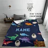1pc Personalized Name Custom Dinosaur Pattern Blanket, Soft Plush Throw, Customizable Decor, Ideal For Bedroom And Playroom 2
