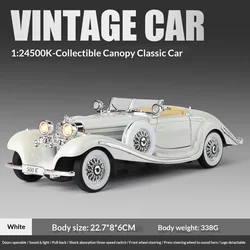 Vintage Alloy Classic Car Model 1:24 - Decorative Toy & Gift (White with box)