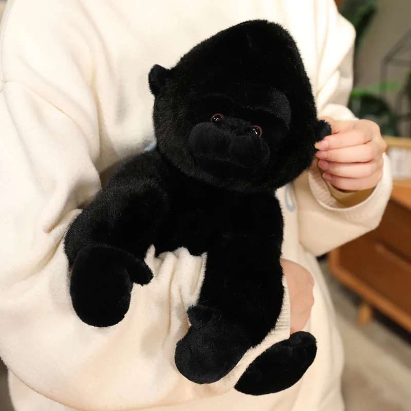 Simulation Chimpanzee Plush Doll 22/32cm Black Hairy Monkey Stuffed Animal Cartoon Home Decor Gift for Boys & Girls