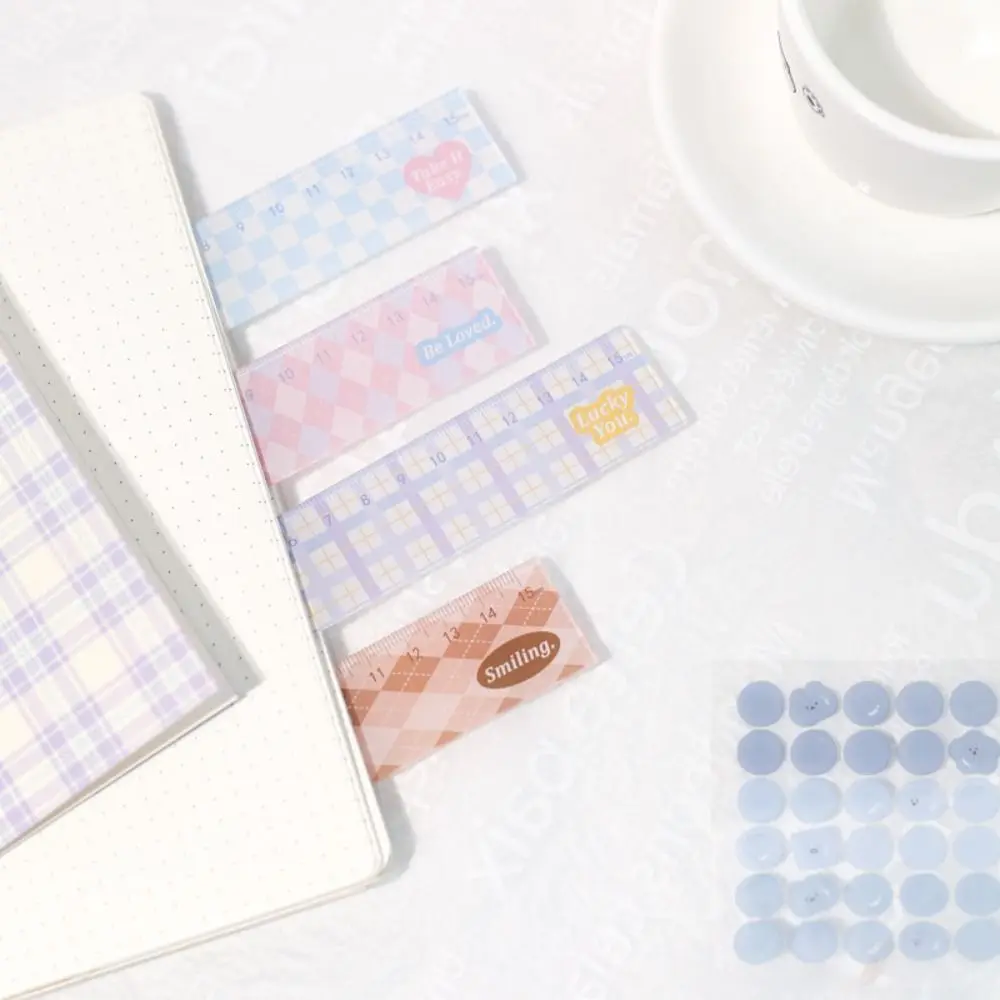 

Bookmark 15cm Checkerboard Straight Ruler Multifunctional Transparent Drafting Ruler Acrylic DIY Drawing Tools Dividing Ruler