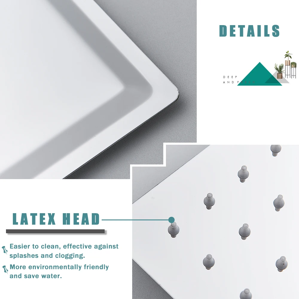Round & square Stainless Steel Ultra-thin Showerheads 12/10/8/6/4 inch Rainfall Shower Head Rain Shower Chrome Finish shower head