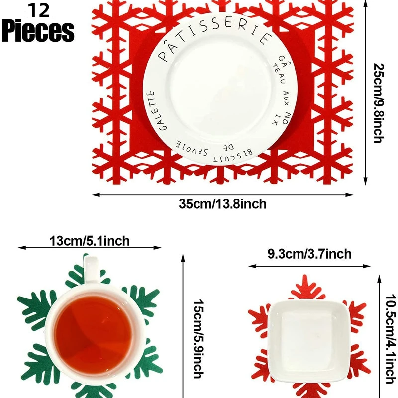 Felt Snowflake Shaped Placemats for Kitchen Table