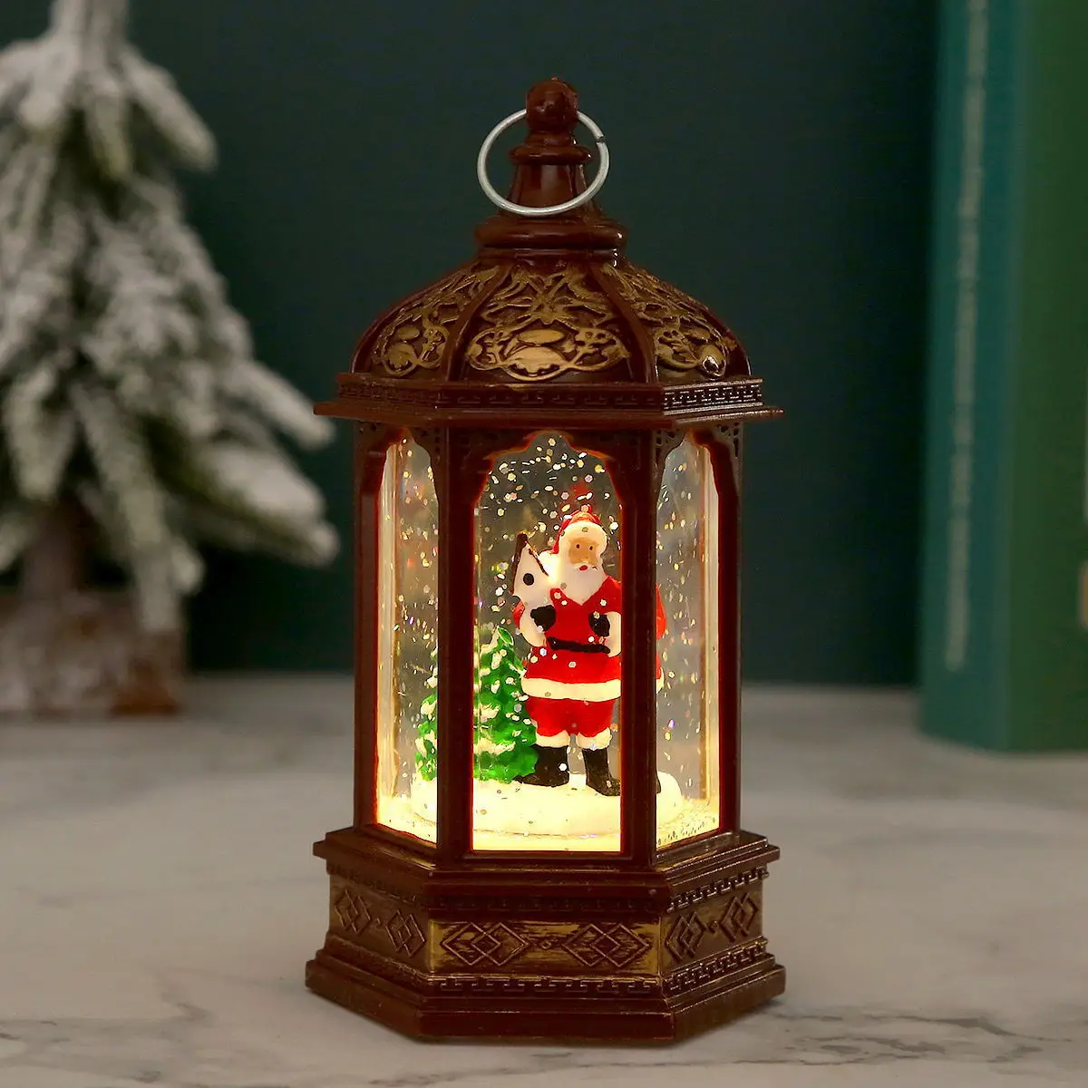 Christmas Decorations  Christmas Gifts  Night Lights Santa Claus Hexagonal Wind Lanterns Christmas Gifts for Girlfriends