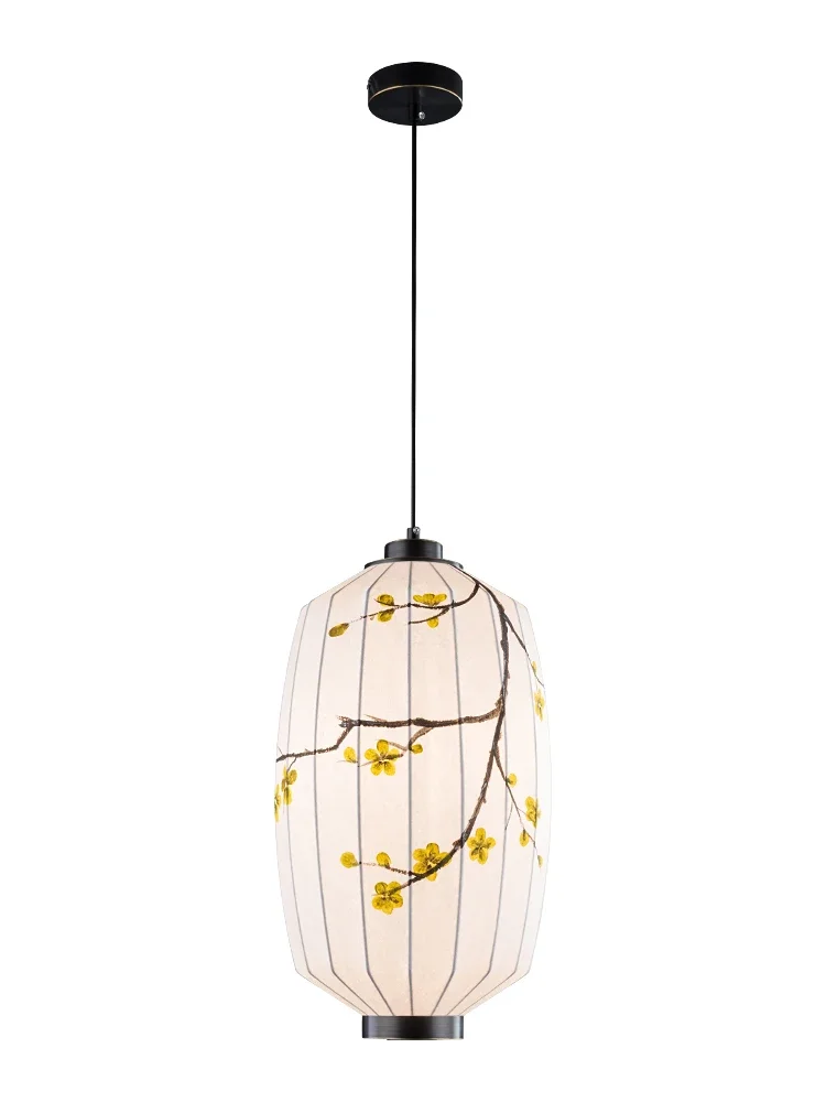 Silk Restaurant Chandelier New Chinese Retro Wabi Wind Chandelier Personality Art Medieval Tea Room Lamps Decorative Lanterns