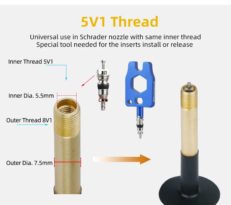 Description Picture 6 of itemAV Schrader Valve Core Universal Use for Automatic Cars Trunks Bicycles Copper Tire Valve Core Replacement Removal Tool Optional