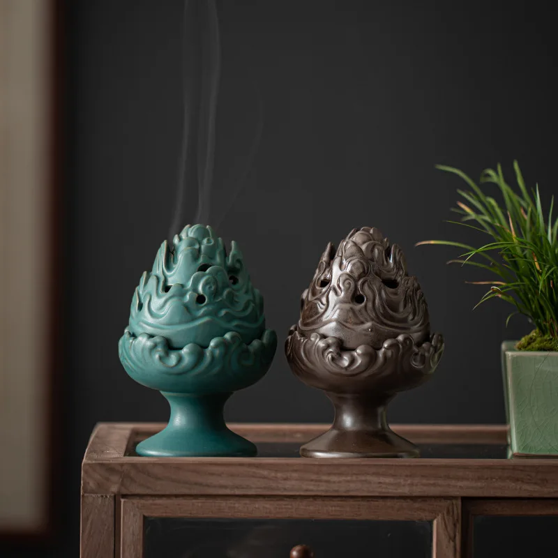 0050 Incense Burner Ceramic Antique Household Incense Burner Simple Creative Indoor Soft Decorations Desktop Car Ornaments