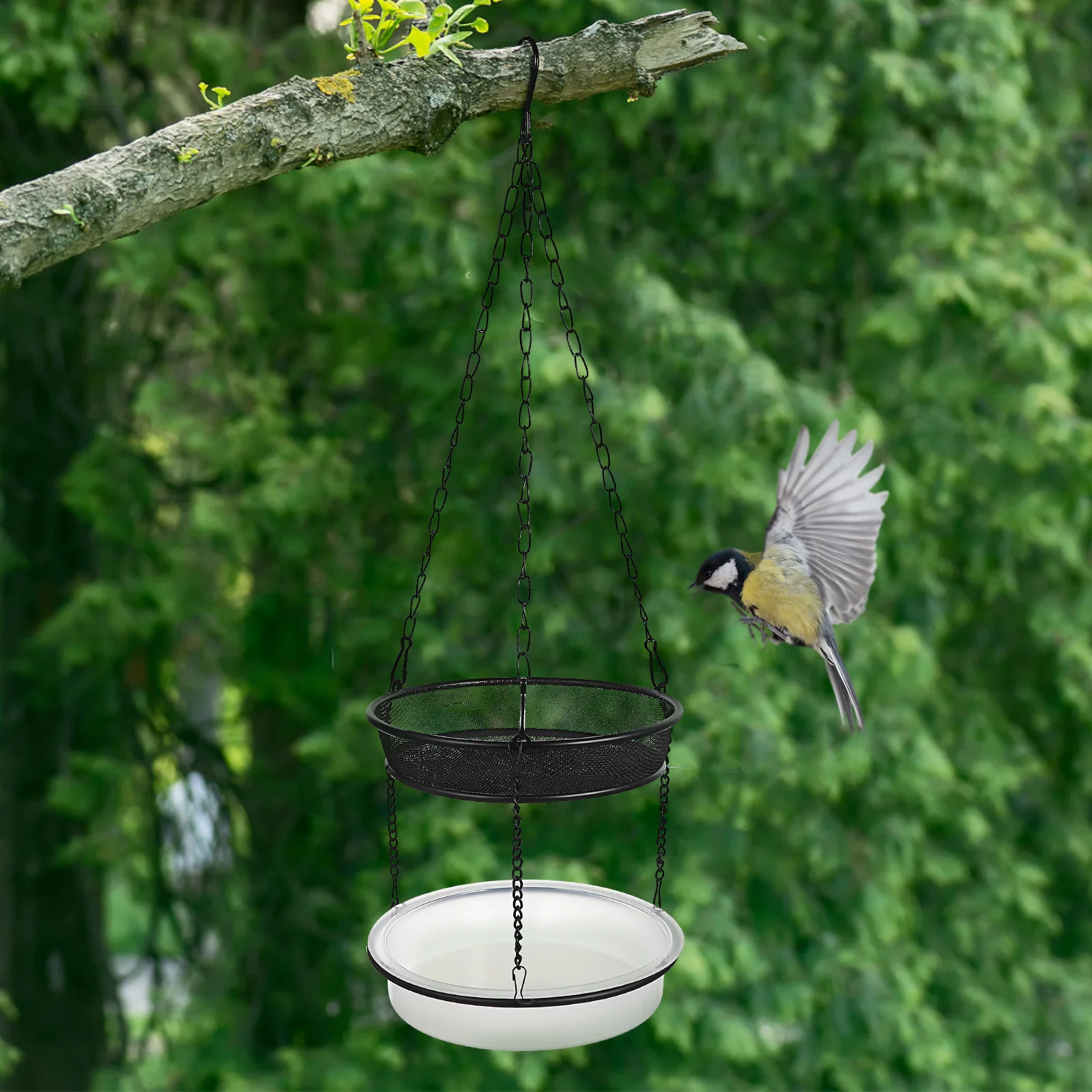 Double Tray Bird Feeder Wrought Iron Bird Feeder Hanging Outdoor Crow Pigeon Feeders Platform Balcony Garden Pet Products