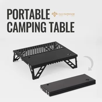Mini tavolo pieghevole da esterno Tavolo da picnic portatile ultraleggero in alluminio per campeggio, escursionismo, zaino in spalla, uso su persona singola
