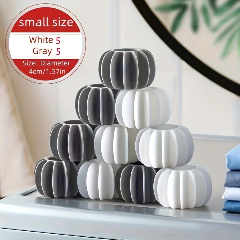 10 PCS Reusable Silicone Laundry Balls Grey White Non Electric Washer Dryer Eco Friendly Anti Static Deep Clean Cloth Organizer