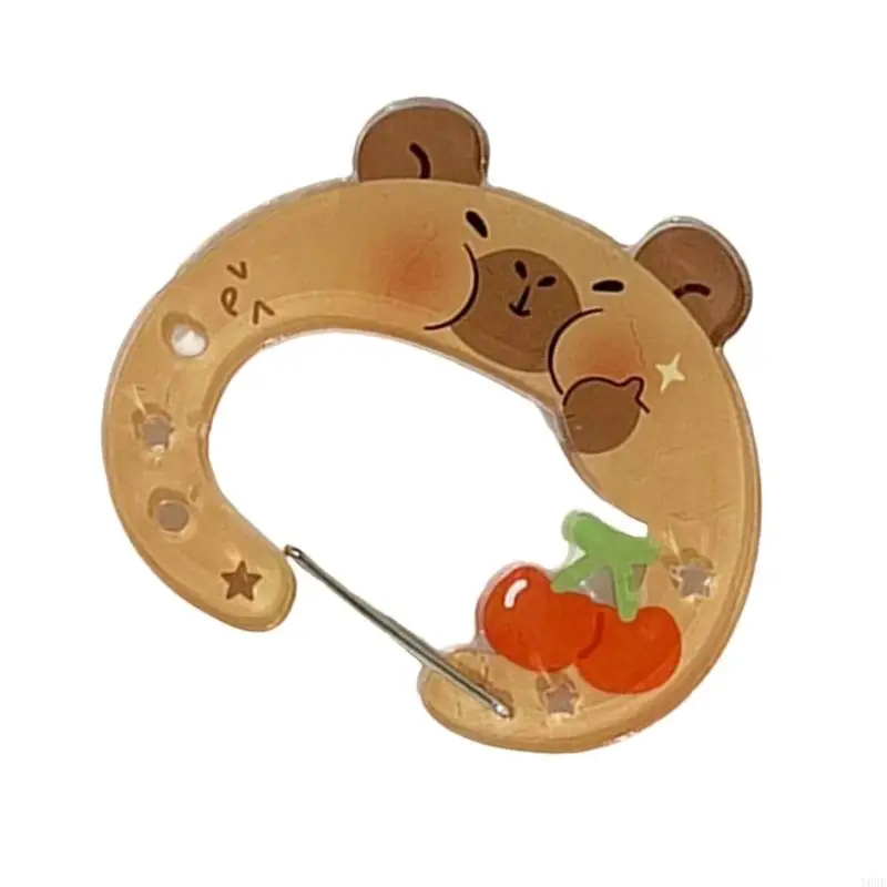 Multifunktionaler Acryl -Schlüsselhalter mit Capybaras -Designs für Schüler Erwachsener tragbarer Haken sicheres Material Y08E – Detail 10