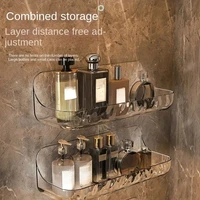 Elegant transparent acrylic bathroom shelf - Space-saving, no-drill suction cup wall-mounted, perfect for bathroom fashion stora 1