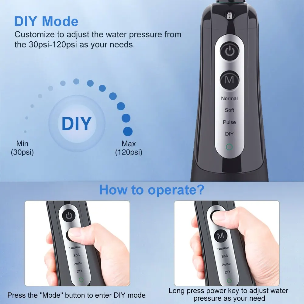 Dental Water Flosser INSMART Oral Irrigator Teeth Whitening Waterproof Portable Dental Water Jet 300ML Teeth Cleaner for dental water flosser