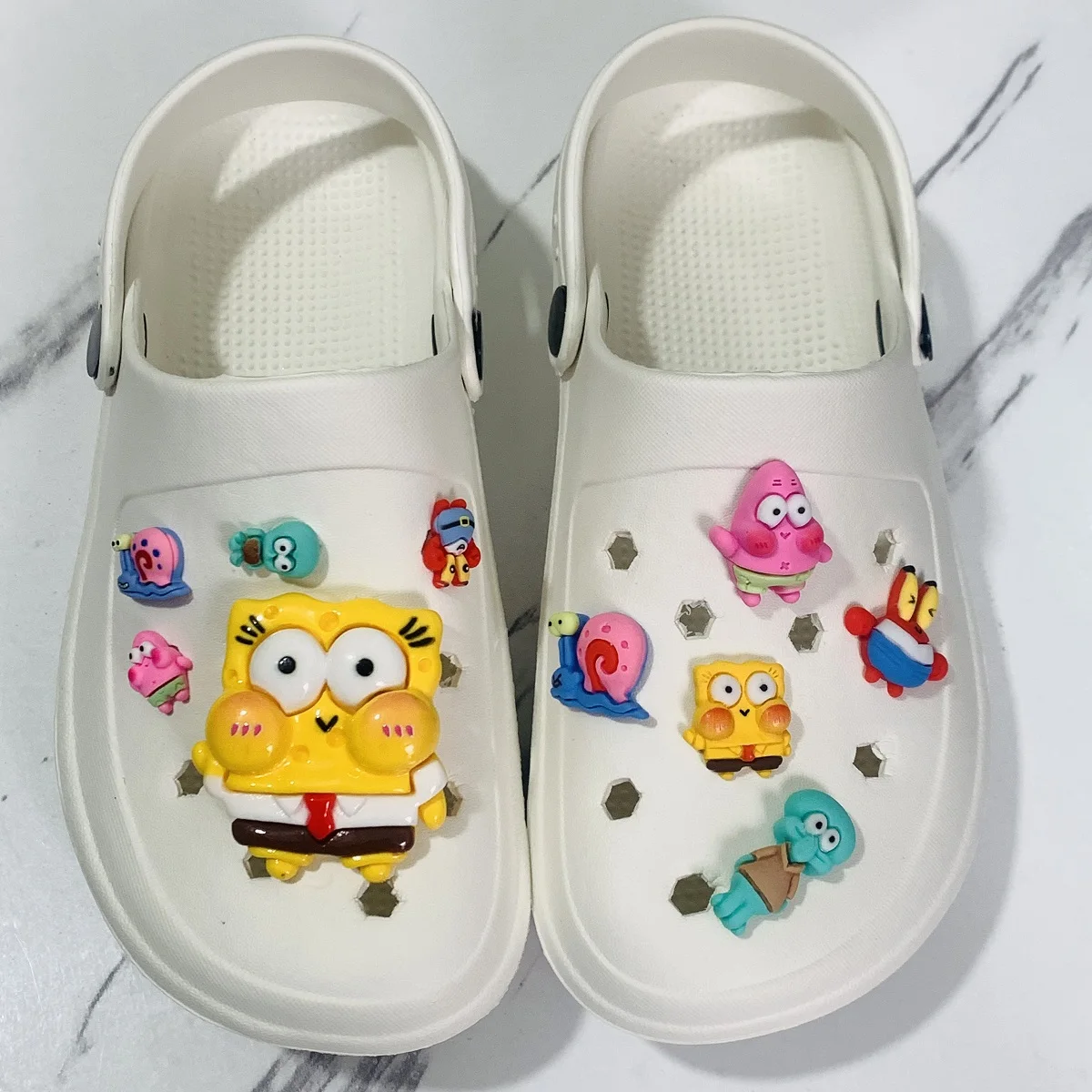 10pcs Cute Anime Decorative Accessories, Crab，Octopus, Snail, Sandals, Slipper Charms, Fashion Shoe Accessories, Shoe Flowers - 6