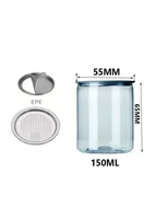 100 pots en plastique PET de qualité alimentaire avec couvercle facile à ouvrir SOT/EPE/FA – Contenant transparent cylindrique de 150 ml et en forme d'ampoule de 210 ml 6