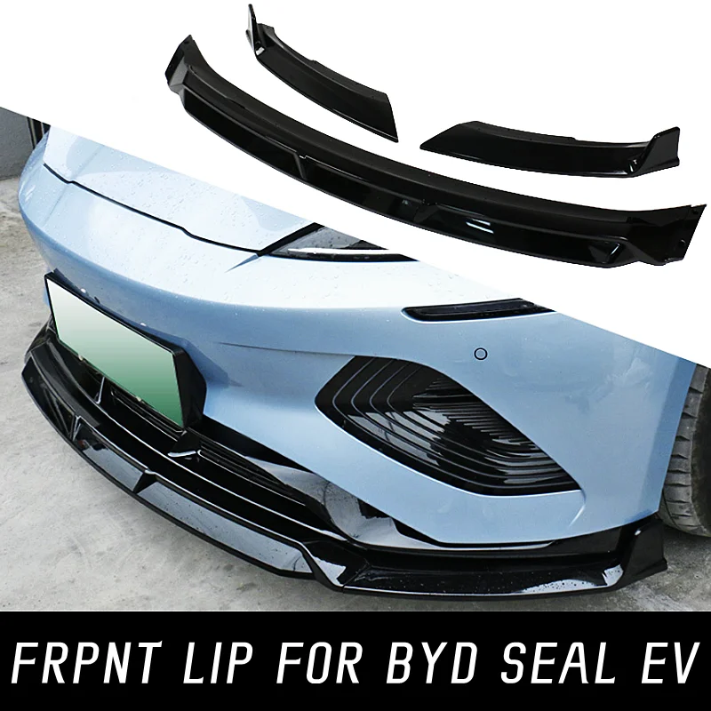 

For 2022-2024 BYD Seal EV Bodykit Front Bumper Splitter Lip Chin Spoiler Diffuser Protector Car Black Carbon Exterior Accessorie