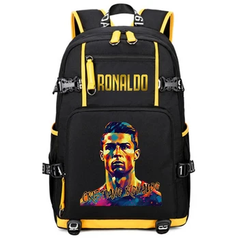 Borsa da viaggio all'aperto della borsa dello studente del campus dello zaino della gioventù stampato Ronaldo adatta a ragazzi e ragazze 1
