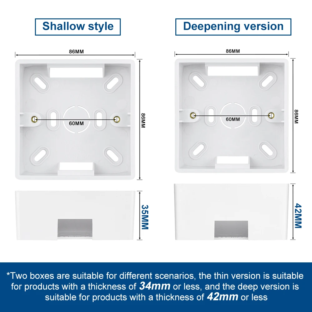 External Mounting Box for 86mm*86mm Standard Switches and Sockets switch box wall socket box