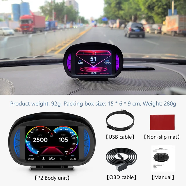 3 In 1 HUD Head Up Display Car On Board Computer Digital Clock GPS  Speedometer OBD2 Diagnostic Tools Instrument Cluster Meter - AliExpress