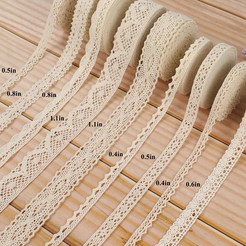 2/5M Cotton Lace Trim Vintage Lace Ribbon Crochet Cotton Lace