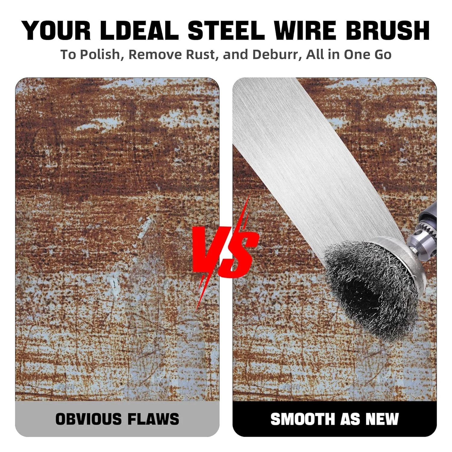 Wire Brush Wire Brush Set Wire Cleaning Brush Electric Drill Brush Drill Brush Power Scrubber Drill Brush 3/7Pcs Wire Brush Wheel Cup Brush Set for Drill 1/4 Inch Hexagonal Handle