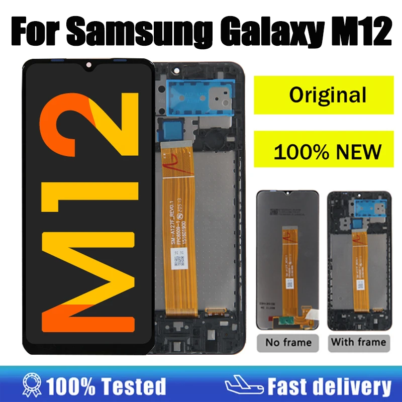 Оригинальный ЖК-дисплей Samsung Galaxy M12, 6,5-дюймовый емкостный сенсорный экран, цифровой преобразователь SM-M127F/DSN