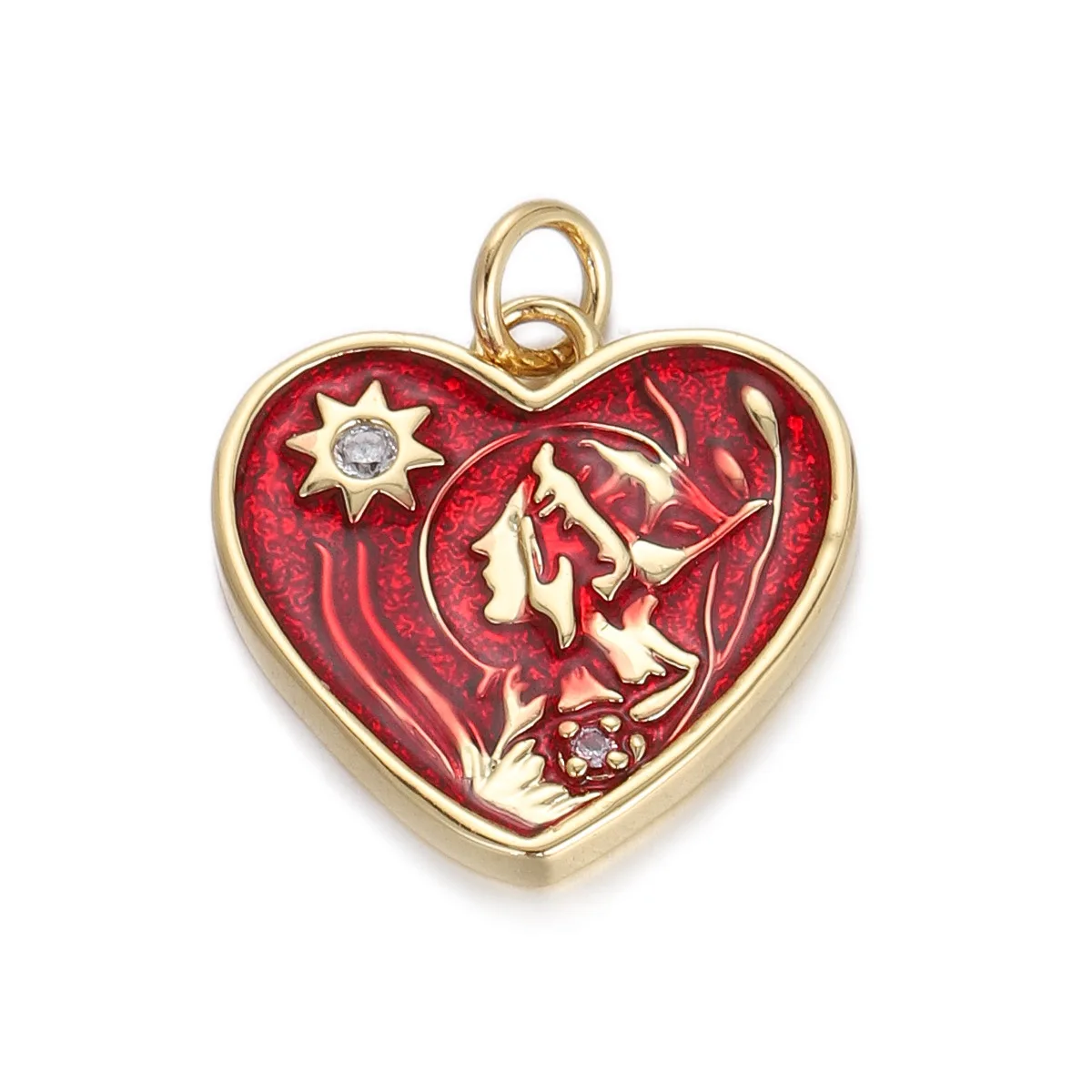 Stylish Chic Customizable Hypoallergenic Drop Oil Heart Pendant Handmade DIY Jewelry Accessories 3