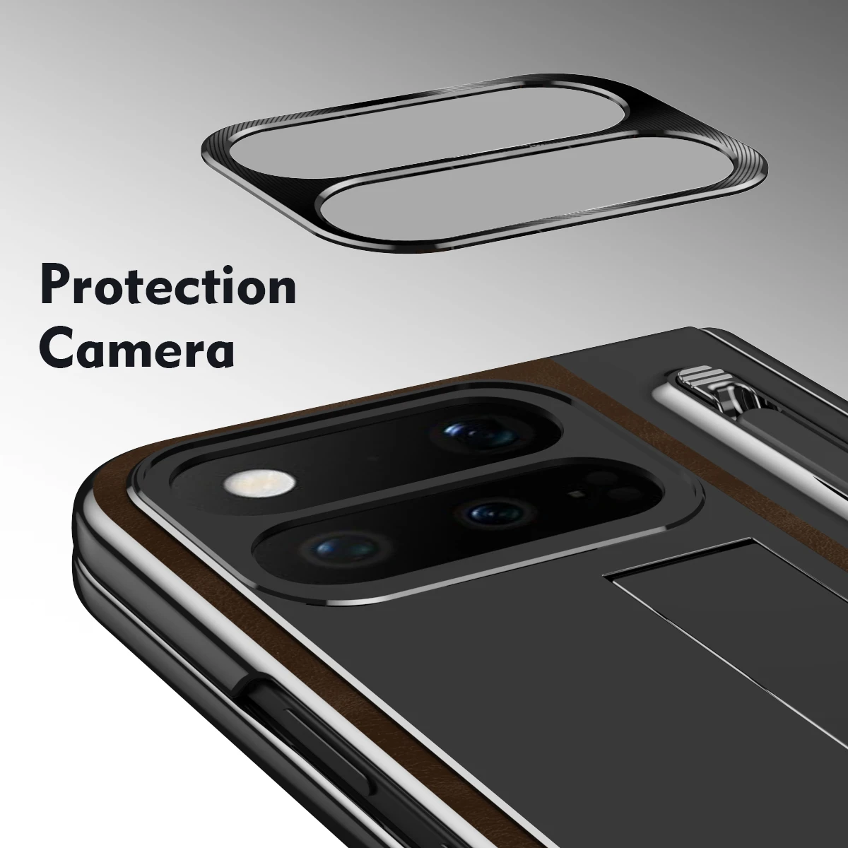 Leather Foldable Phone Case with Pen Slot & Hinge Protection - Shockproof Cover