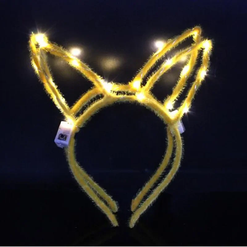 1pcs Women Kids Light up LED Party Glow Flower Headband Crown Wreath Cat Bunny Ear Hairband Birthday Gift Wedding Festival