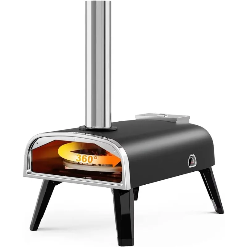 

Outdoor Pizza Oven aidpiza 12" Wood Pellet Pizza Ovens With Rotatable Round Pizza Stone Portable Wood Fired