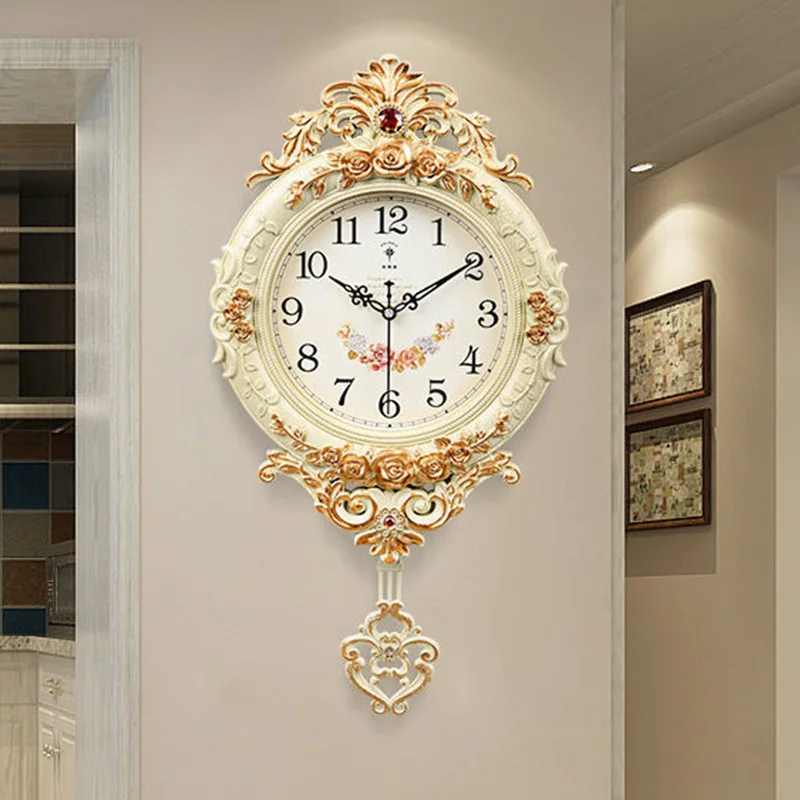 Floral Mute Large Wall Clock