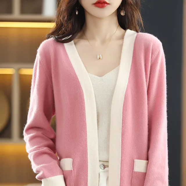 Pure Wool Cardigan Sweater Women's Soft 
