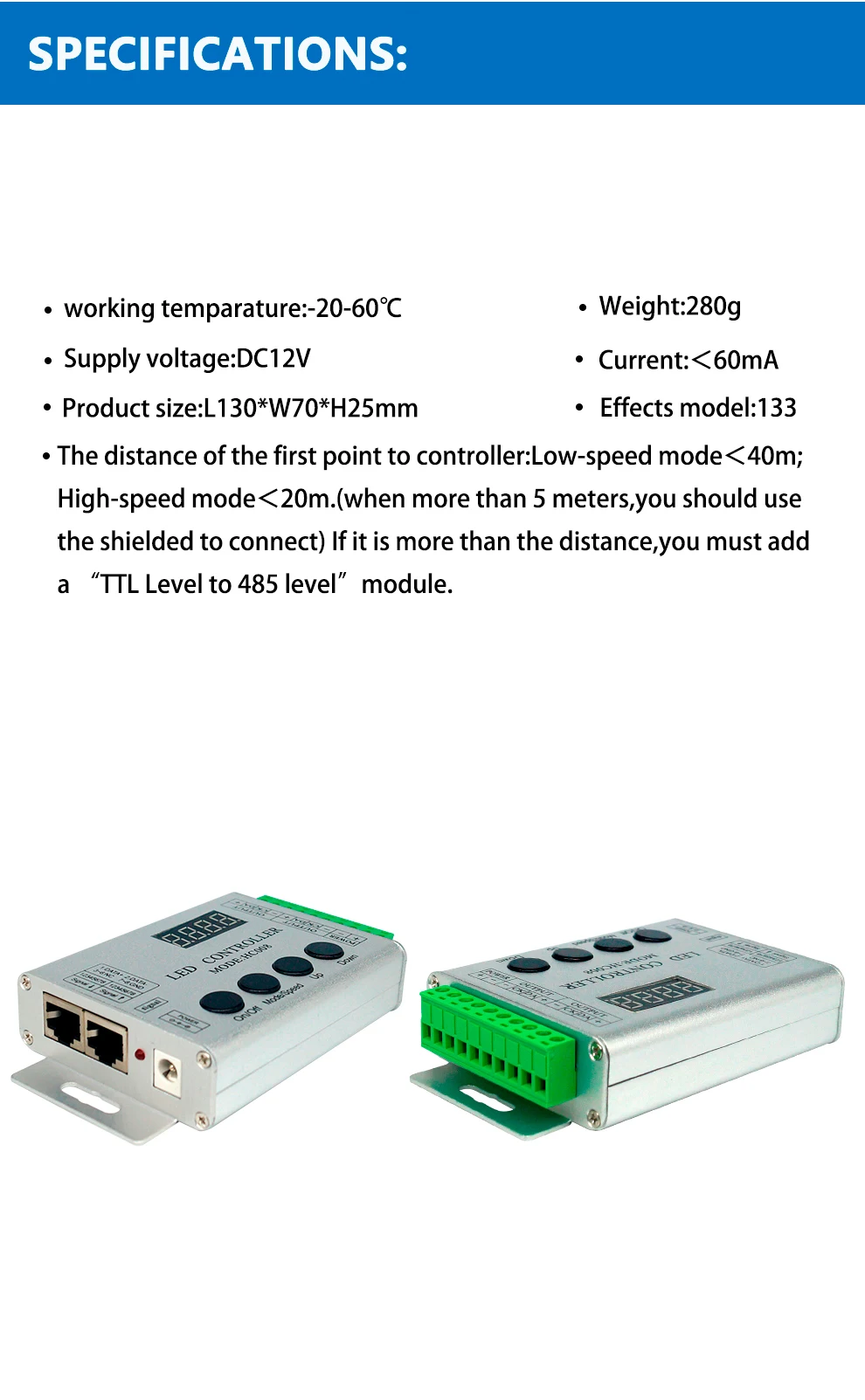 Manufacturer Hc008 Dc5-24V Rf 4Keys Remote Multiple Synchronous Control Led Pixel Spi Controller For Ws2811 2812 1903 16703