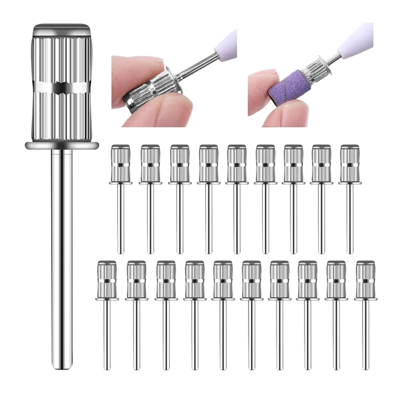 【Best SKU活动价 Guaranteed】 N11R Mandrel Nail Drill Bit Set, 20 Pcs 3/32 Inch Sanding Bits For Nail Drill, Replacement Sanding Band Shaft.