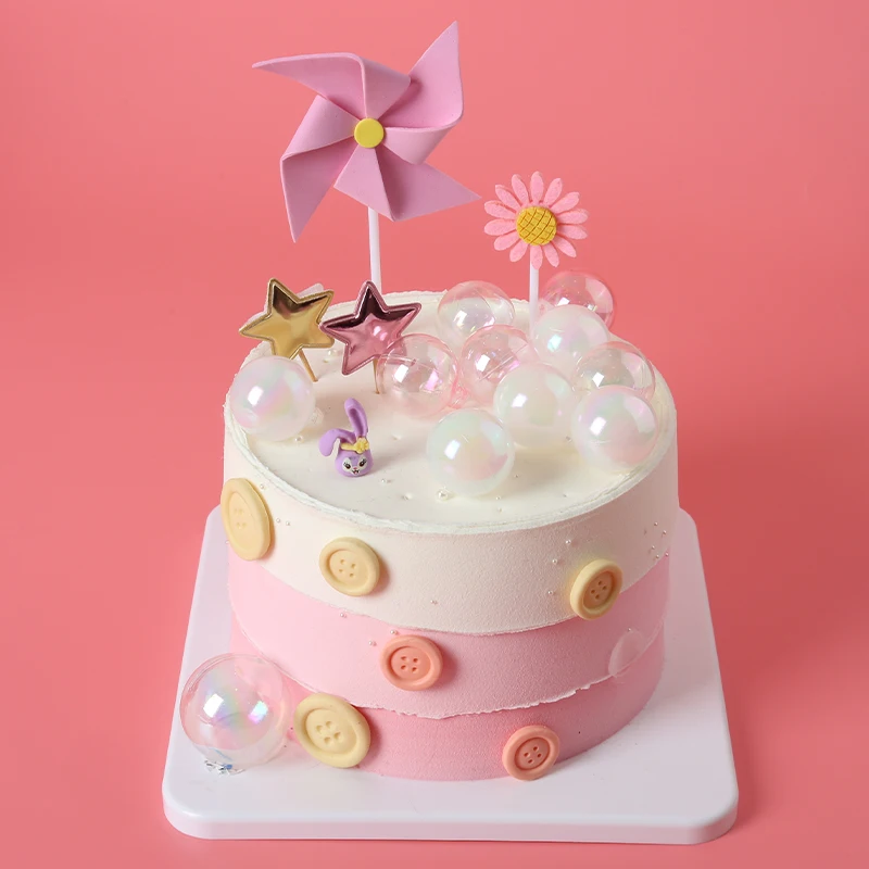 10pcs 투명 레이저 볼 케이크 토퍼 베이킹 장식품 웨딩 베이비 샤워 생일 파티 용품 크리스마스 트리 장식
