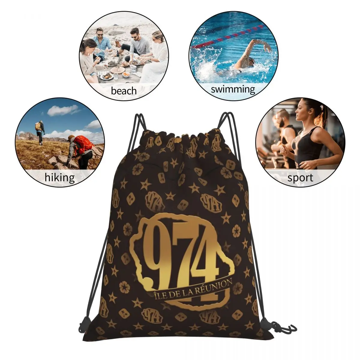 Deluxe Graphic Drawstring Gym Bag