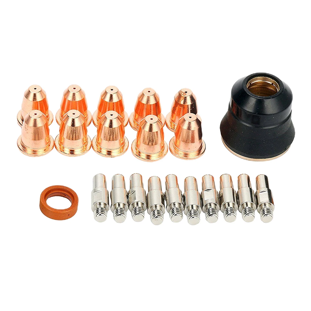 

22pcs PR0110 Plasma Electrode Kit PD0116-08 Tip 0.8 And PC0116 For Trafimet S45 Torch Shield Cup Tips Electrodes Set