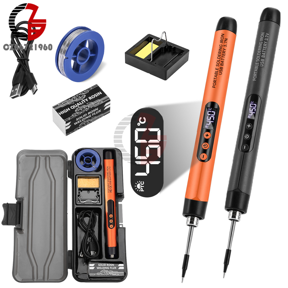 USB Soldering Iron Set Wireless Charging Electric Soldering Iron Type-C Interface Adjustable Temperature Welding Repair Tools