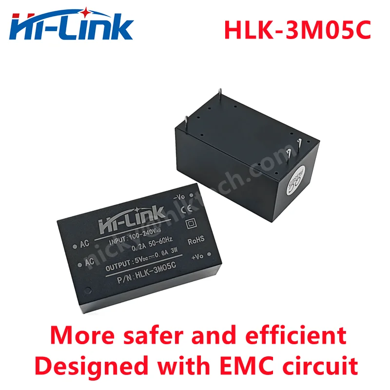 Hi-Link New  ACDC isolated converter HLK-3M05C with EMC circuit 220V/110V to 3/5/9/12/15/24V switching power supply module CE 3