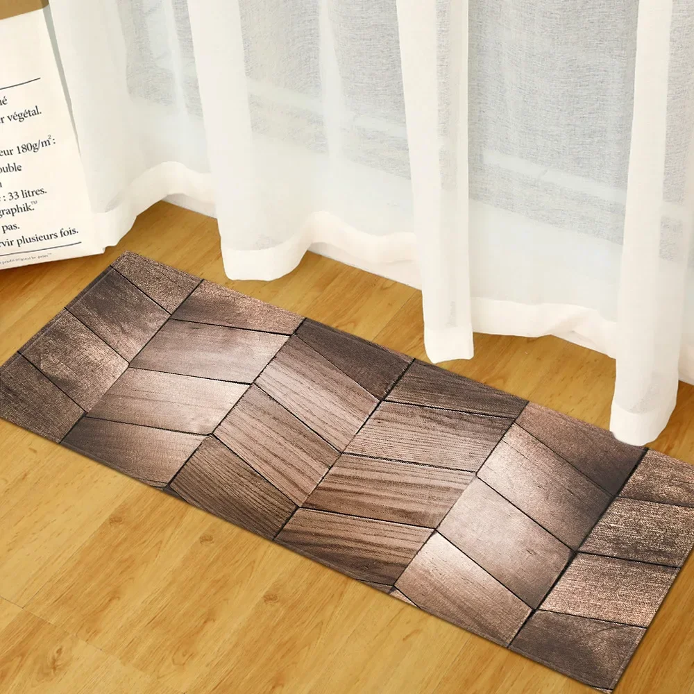 thumbnail image 1 of Alfombra de cocina, dormitorio, sala de estar, alfombra de entrada, pasillo de casa, balcón, alfombra absorbente, alfombra larga antideslizante con patrón de madera, 1 of 5