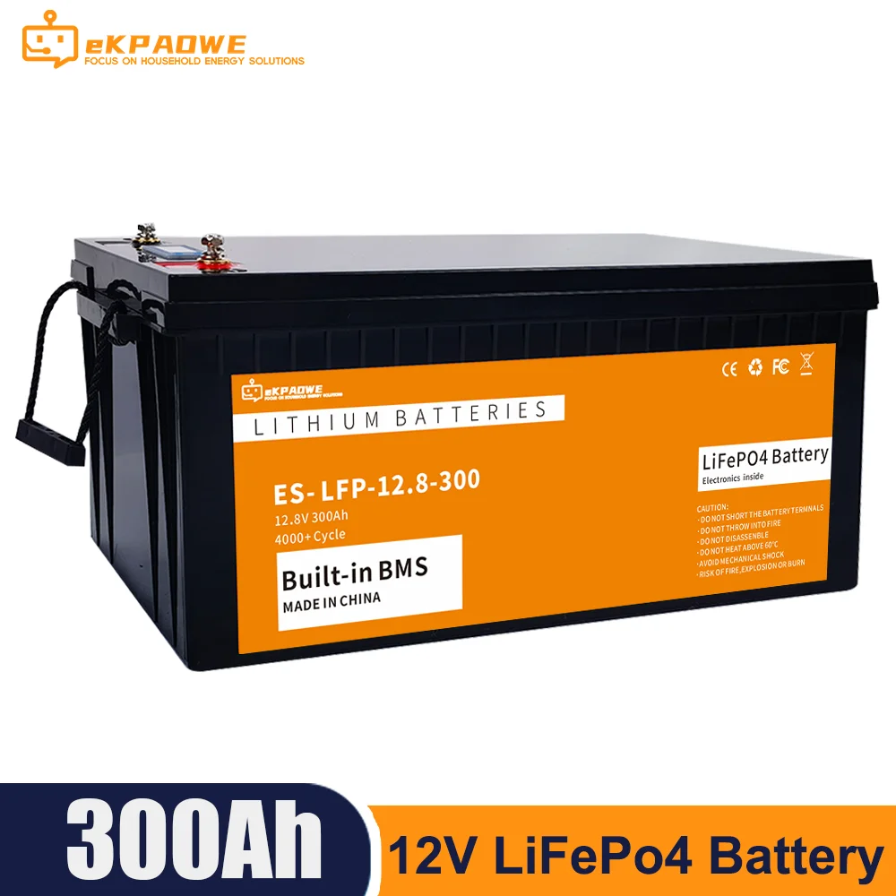 

New 12V 100Ah 24V 48V 50Ah 200Ah 300Ah LiFePo4 Battery Pack Lithium Iron Phosphate Batteries Built-in BMS RV Boat Home Use