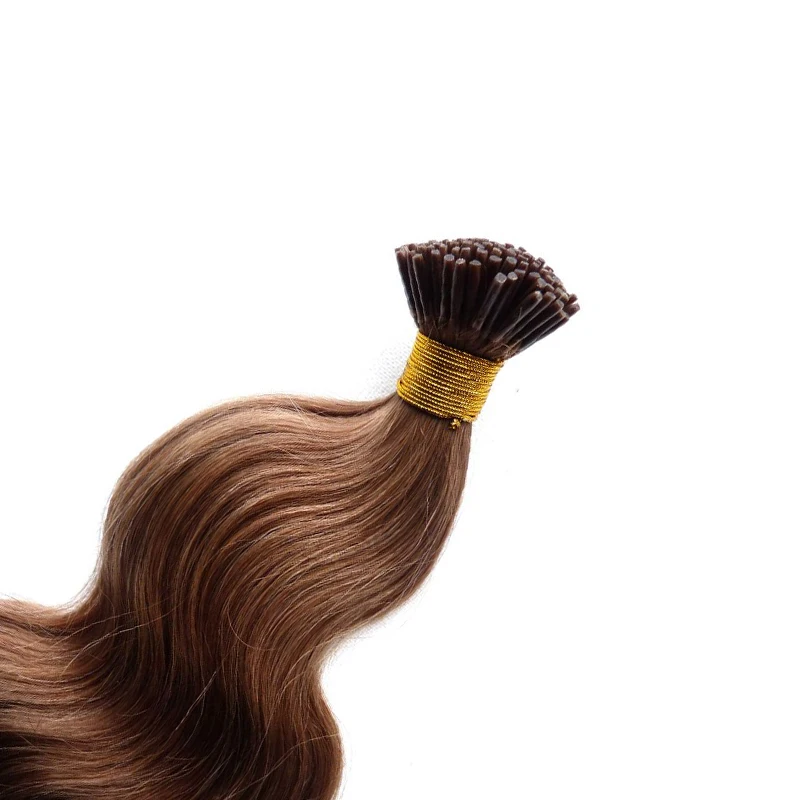 I Tip Hair Extensions Machine Made Remy Straight Natural Fusion Hair Extensions 50pcs/Set Keratin Capsules Ombre Blonde Colored