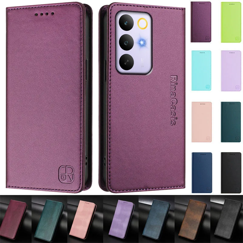 Deluxe Magnetic Leather Stand Wallet Case - Flip Protective Back Cover