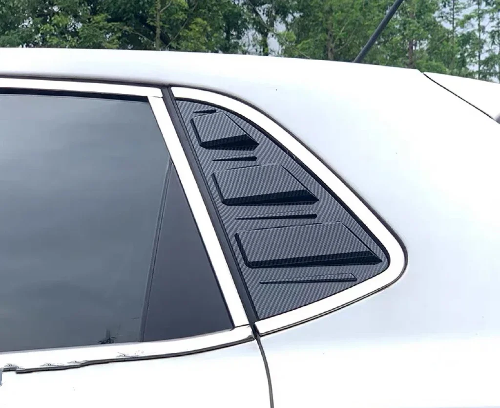 VW 폭스바겐 폴로 2019 2020 2021 2022 2023용 유광 블랙 카본룩 자동차 리어 윈도우 셔터 커버 트림