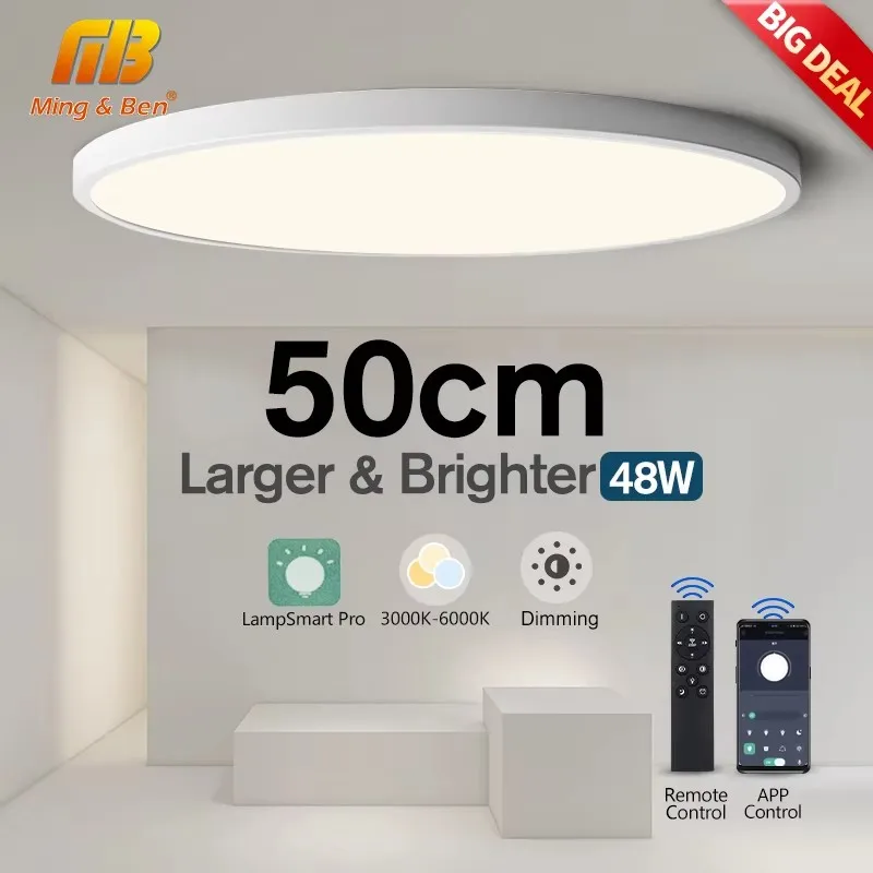 50cm Large Ceiling Lamp APP/Remote Control LED Smart Lights 48W Dimmable Fixture Indoor Lighting for Home Living Room Decoration led ceiling light,ceiling light