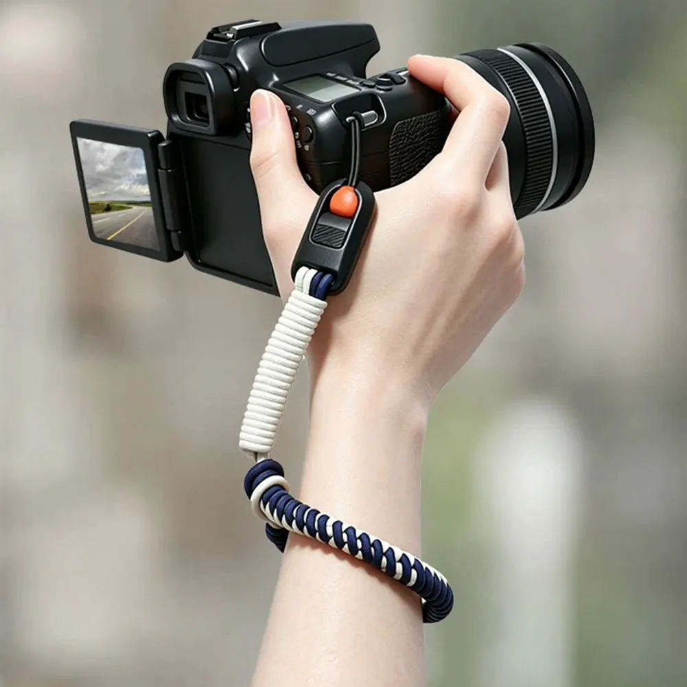 손으로 짠 카메라 손목 스트랩 퀵 릴리스 로프 벨트 ( A9, 니콘 Z7, D7500, 캐논 R50, R100 DSLR, 후지 X-T5, 펜타 악세서리용)