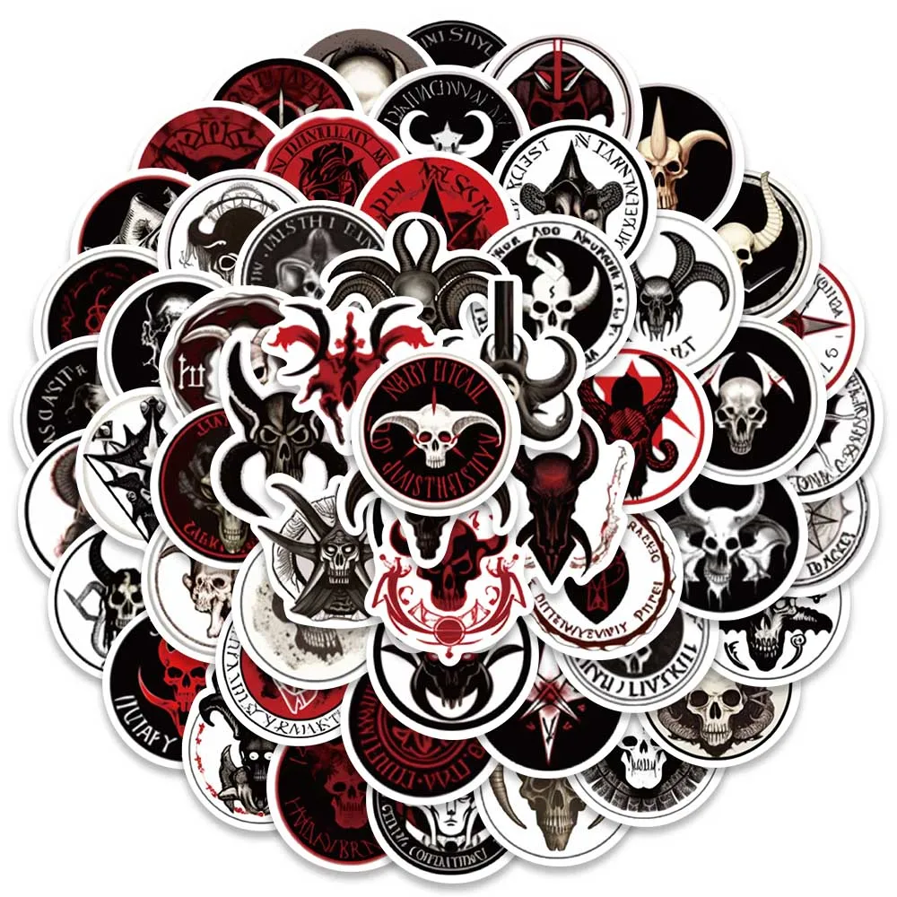 56pcs Waterproof Graffiti Cool Gothic Punk Demon Skull Stickers For Laptop Guitar Luggage Skateboard Vinyl Car Decals