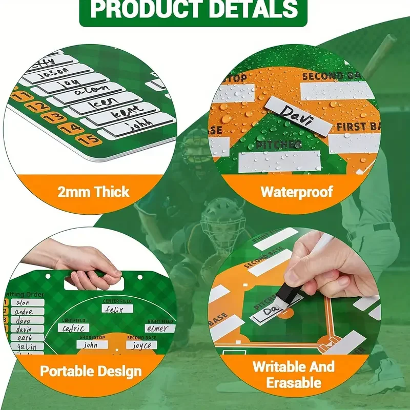1pc Baseball Coaching Board Teaching Assistant Baseball Tactical Board Erasable Demonstration Command Tactical for Match