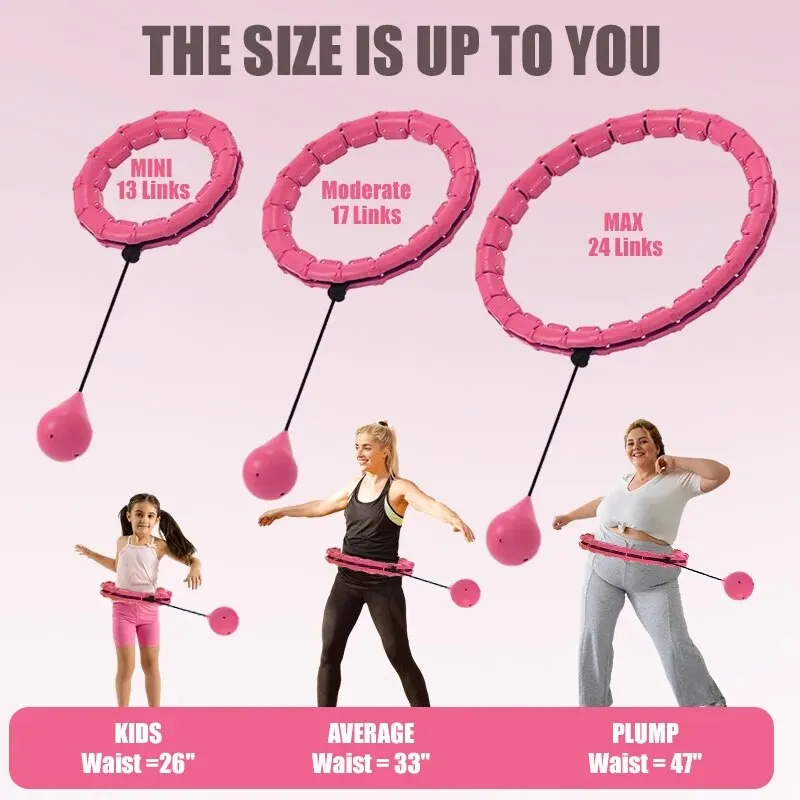 Fitness Hoop WESTTUNE Smart Weighted Fitness Hoop Exercise Circle Infinity Fitness Hoop with Detachable Knots for Adults Weight Loss Exercise